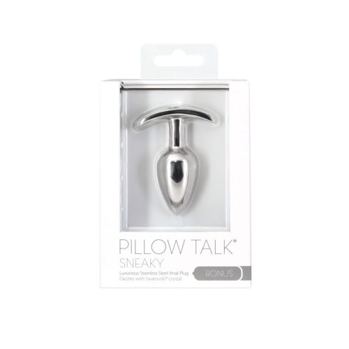 Pillow Talk Sneaky Luxurious Stainless Steel Anal Plug w Swarovski Crystal - Image 5