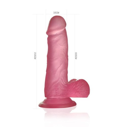 Jelly Studs 6in Crystal Dildo Small Pink - Image 3