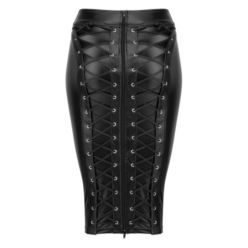 Power Wetlook Pencil Skirt w Long Zipper - Image 5