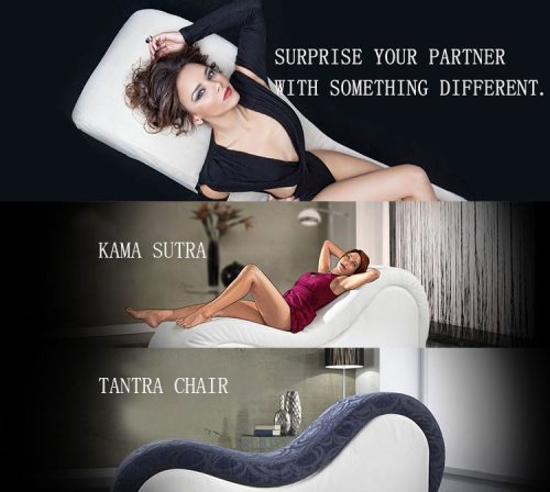 Kama Sutra Mebon Chaise Love Lounge Red w Black Pillows - Image 12