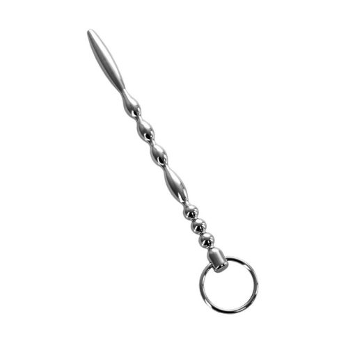 Silver Metal Urethral Plug w Ring - Image 3