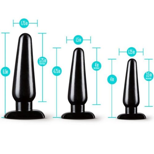 Anal Adventures 3 Pc Basic Plug Kit Black - Image 3