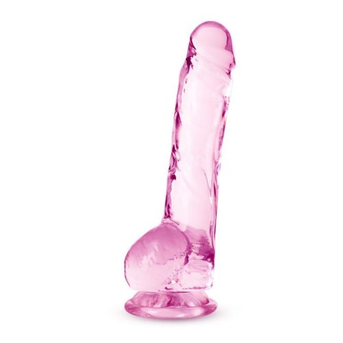 Naturally Yours 8" Crystaline Dildo Rose - Image 3