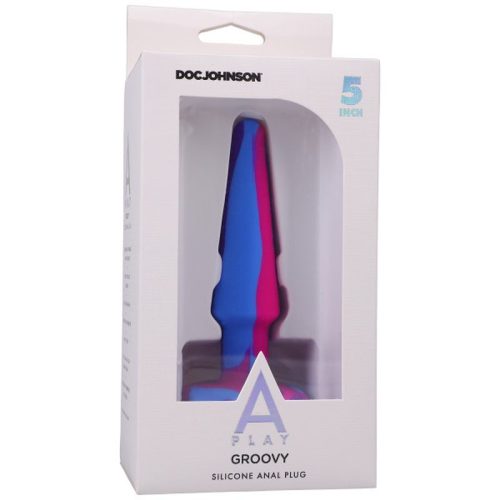 Groovy Silicone Anal Plug 5in Berry - Image 4