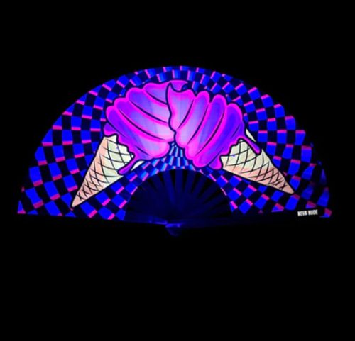 Ice Scream You Scream Blacklight Folding Fan - Image 3