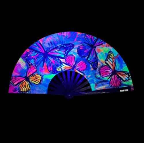 Flutter By Butterfly Blacklight Folding Fan - Image 3