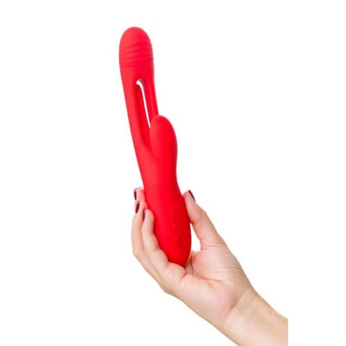 JOS Patti Moving Tongue Rabbit Vibrator Red - Image 4