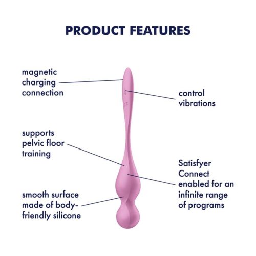 Satisfyer Love Birds 1 Kegel Pelvic Floor Trainer w Connect App Pink - Image 5