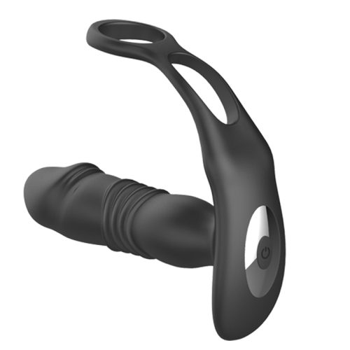 Thrusting Silicone Butt Plug with Cockring and Remote - Image 5