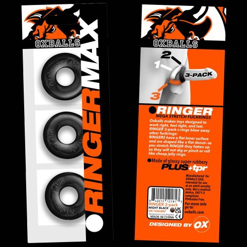 Ringer Max 3 Pc Cockring Set Black - Image 3