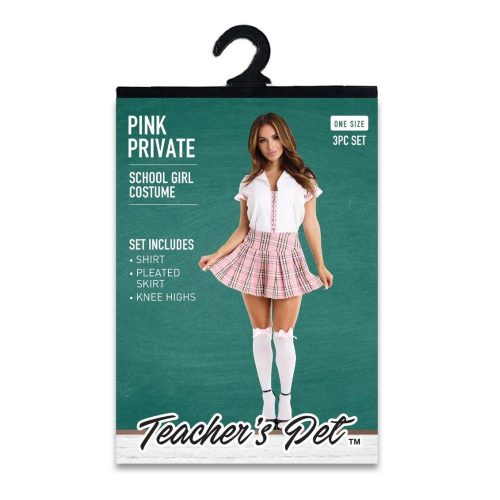 3 Pc Pink Private School Girl Costume - Image 4