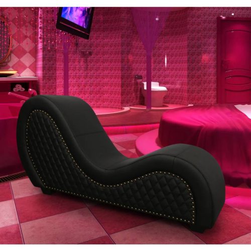 Kama Sutra Mebon Chaise Love Lounge Studded and Quilted Black - Image 3