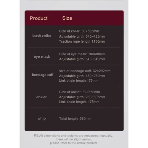 8 Pc Deluxe Bondage Play Kit Burgundy Gold - Image 12