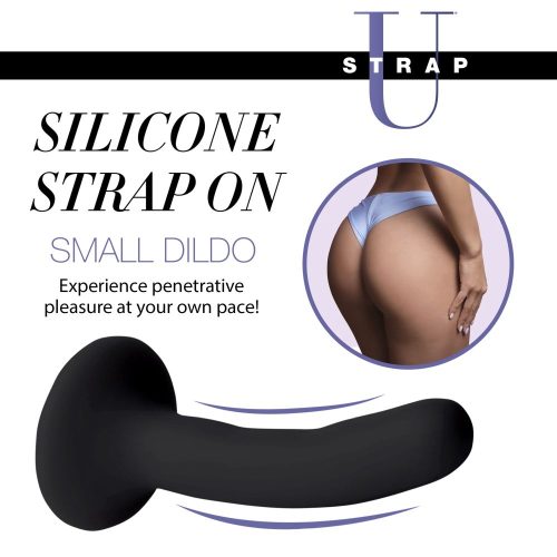 Black Silicone Strap-On Dildo Small - Image 4
