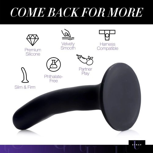 Black Silicone Strap-On Dildo Small - Image 7