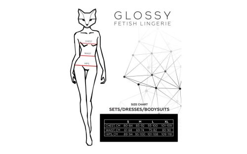 Glossy Kitti Wetlook Bodysuit and Cat Ears Black - Image 3