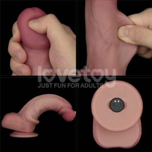 Vibrating Sliding Skin Pro II Silicone Dong 8in - Image 4