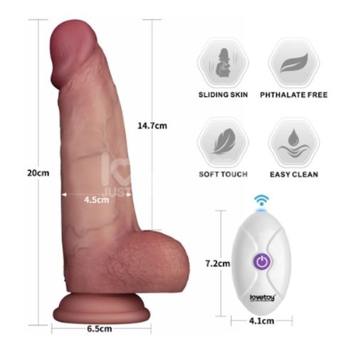 Vibrating Sliding Skin Pro II Silicone Dong 8in - Image 5