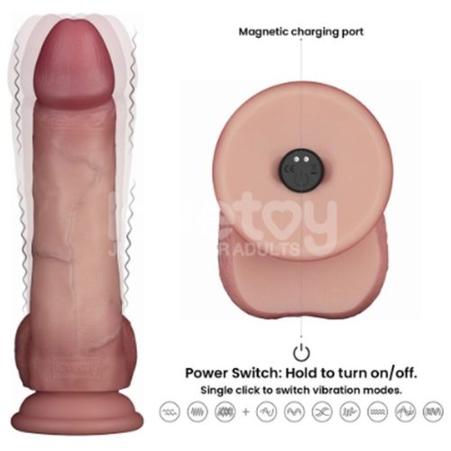 Vibrating Sliding Skin Pro II Silicone Dong 8in - Image 6