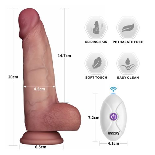 Vibrating Sliding Skin Pro II Silicone Dong 8in - Image 8