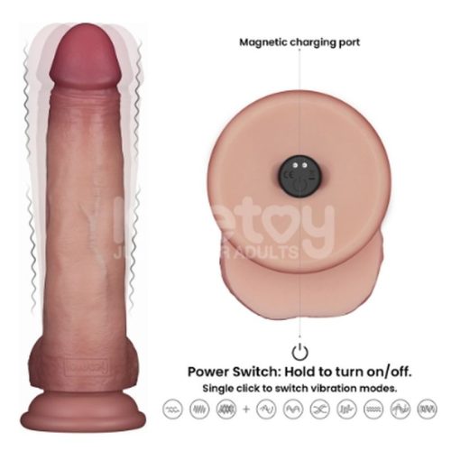 Vibrating Sliding Skin Pro II Silicone Dong 8.5 - Image 6