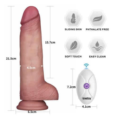 Vibrating Sliding Skin Pro II Silicone Dong 8.5 - Image 7