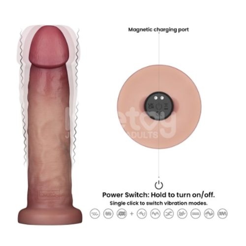Vibrating Sliding Skin Pro II Silicone Dong 9in - Image 6