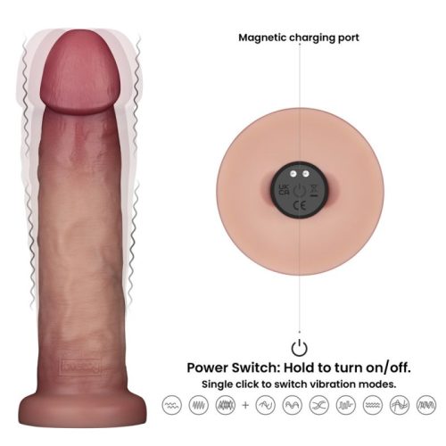 Vibrating Sliding Skin Pro II Silicone Dong 9in - Image 7