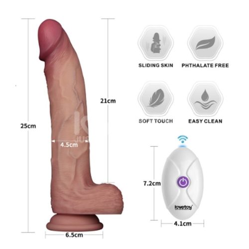 Vibrating Sliding Skin Pro II Silicone Dong 10in - Image 5