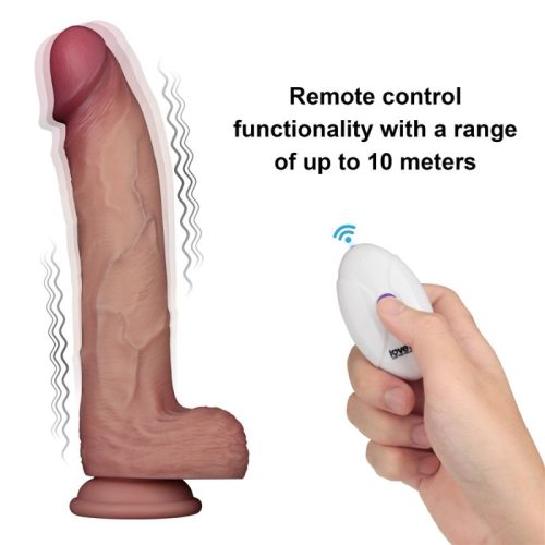Vibrating Sliding Skin Pro II Silicone Dong 10in - Image 7
