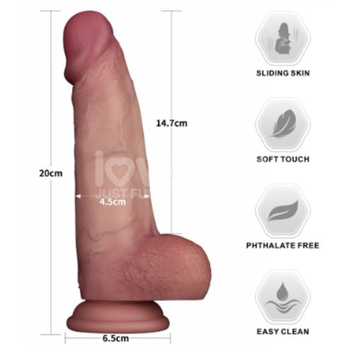 Sliding Skin Pro Dual Layer Silicone Dong 8in - Image 6