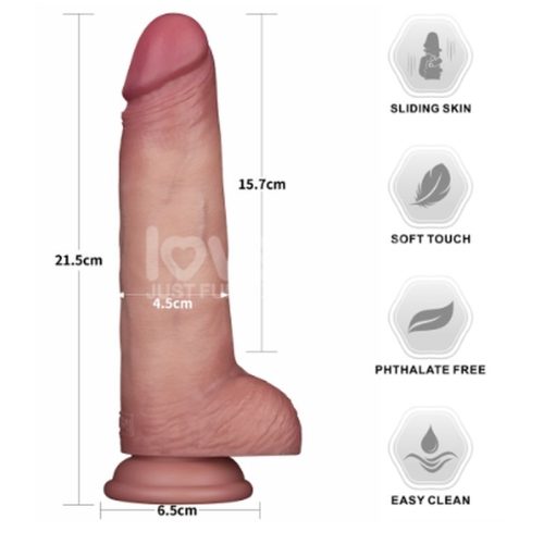 Sliding Skin Pro Dual Layer Silicone Dong 9in - Image 6