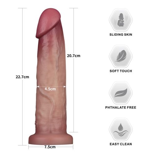 Sliding Skin Pro Dual Layer Silicone Dong 9in - Image 8