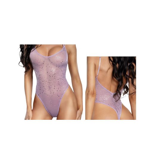 DreamGirl Ombre Glitter Mesh Teddy Lilac - Image 5